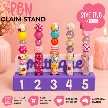 3D Print File | Pen Claim Stand w/ Plaque