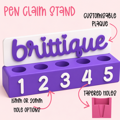 3D Print File | Pen Claim Stand w/ Plaque