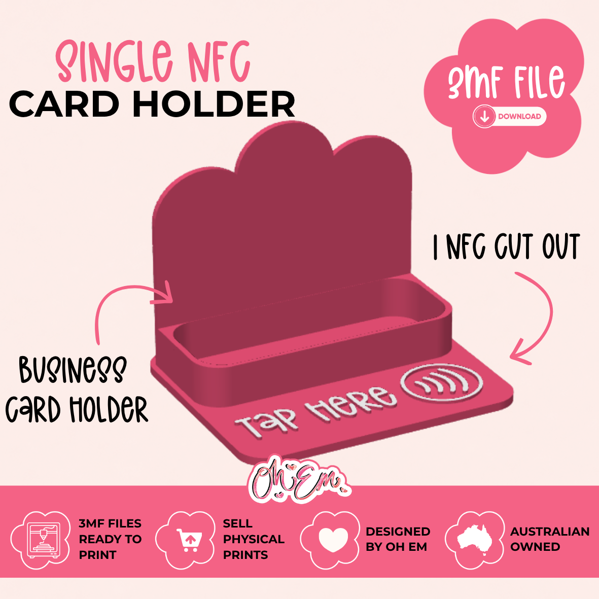 3D Print File | NFC Business Card Holder