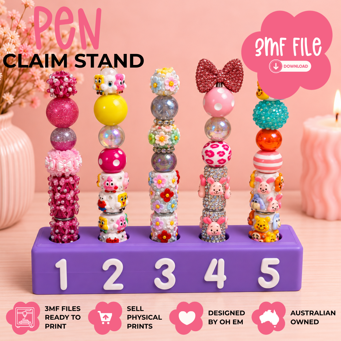 3D Print File | Simple Pen Claim Stand