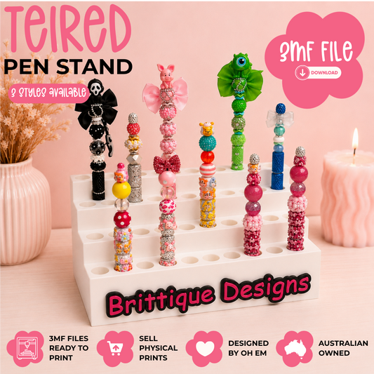 3D Print File | Tiered Pen Stands BUNDLE