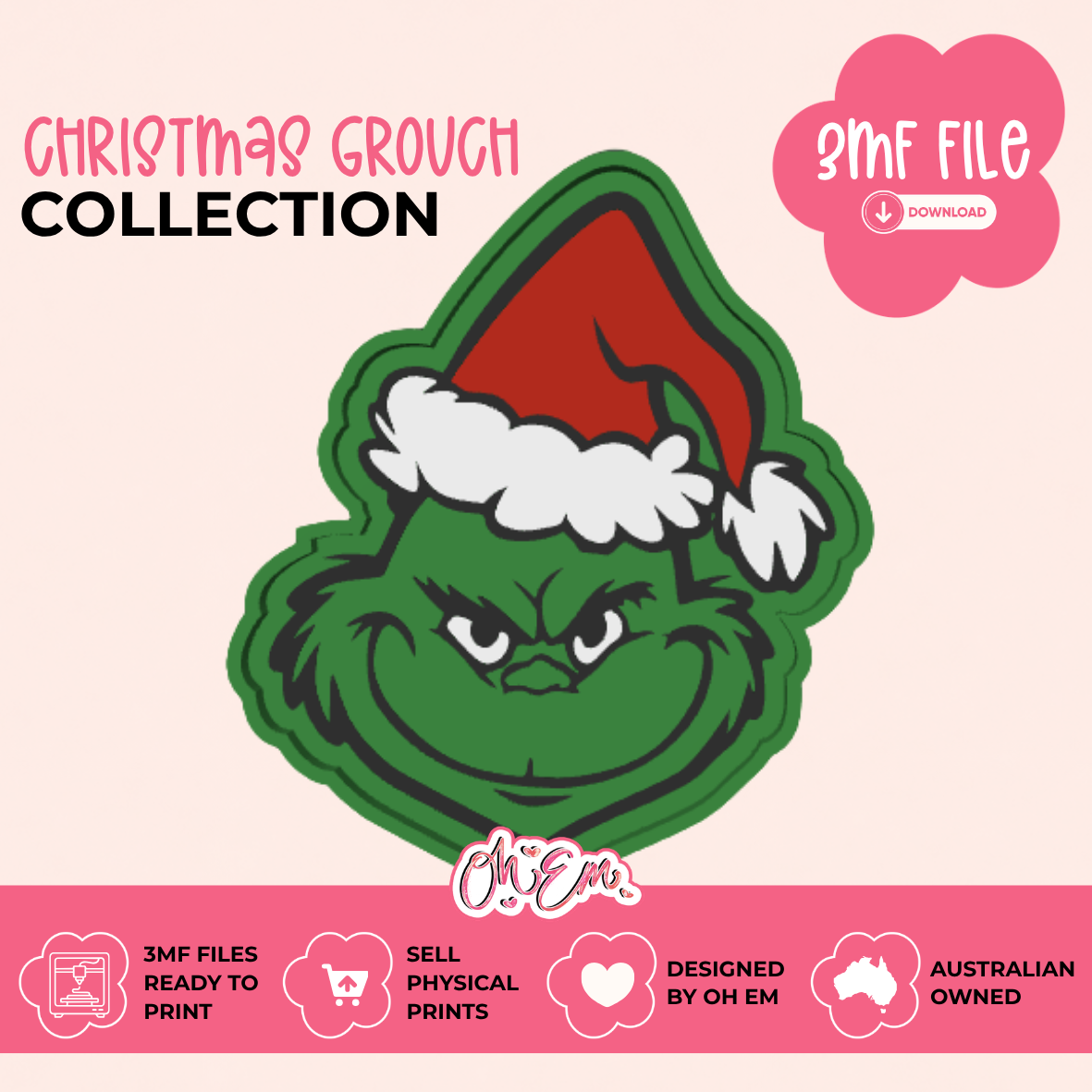 3D Print Files | Christmas Grouch