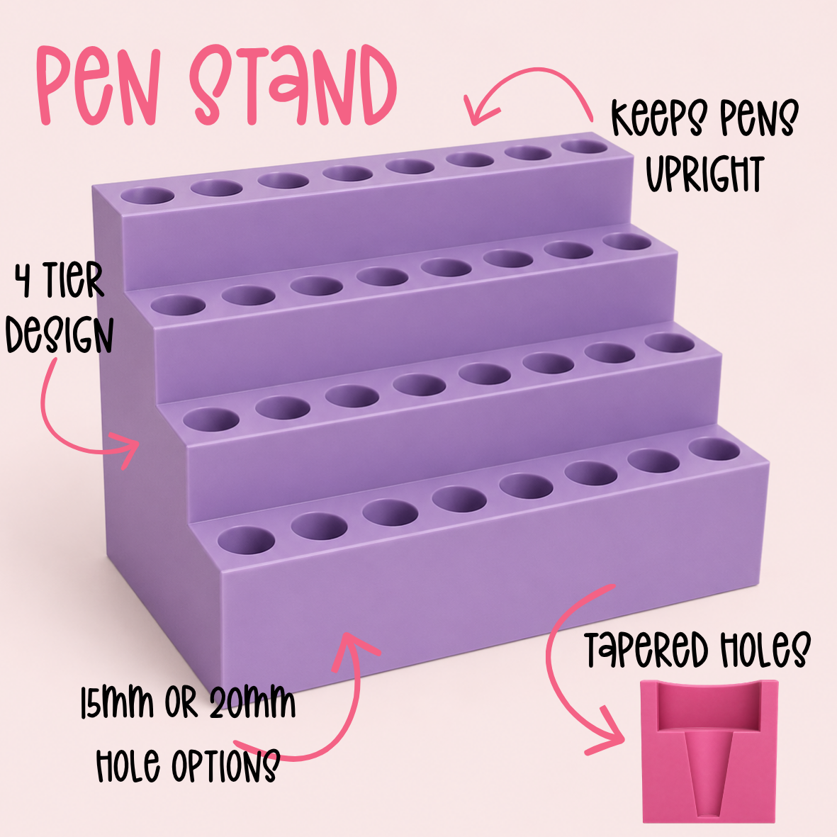 3D Print File | Tiered Pen Stands BUNDLE