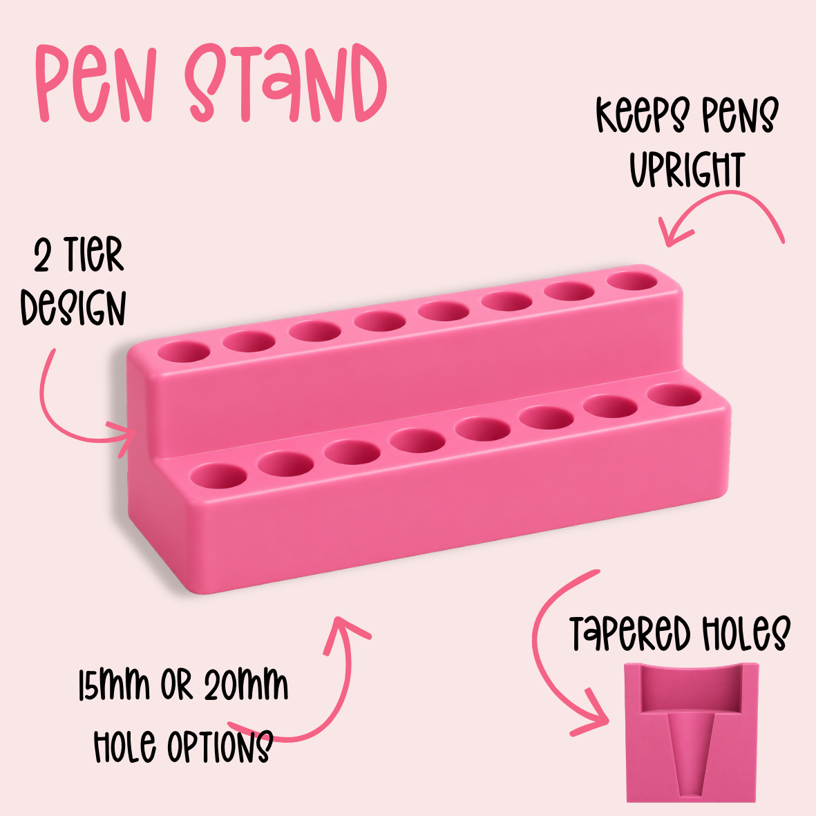 3D Print File | 2 Teir Rectangle Pen Stands