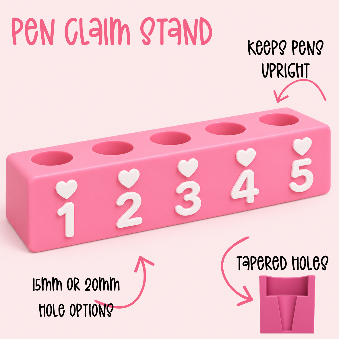 3D Print File | Heart Pen Claim Stand