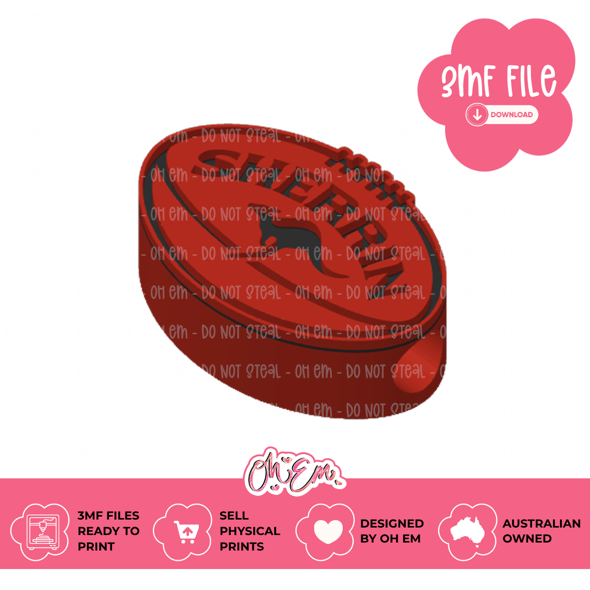3D Print Files | Aussie Rules Ball