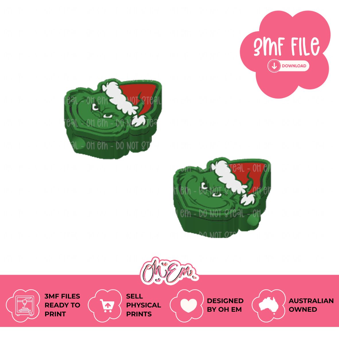 3D Print Files | Christmas Grouch
