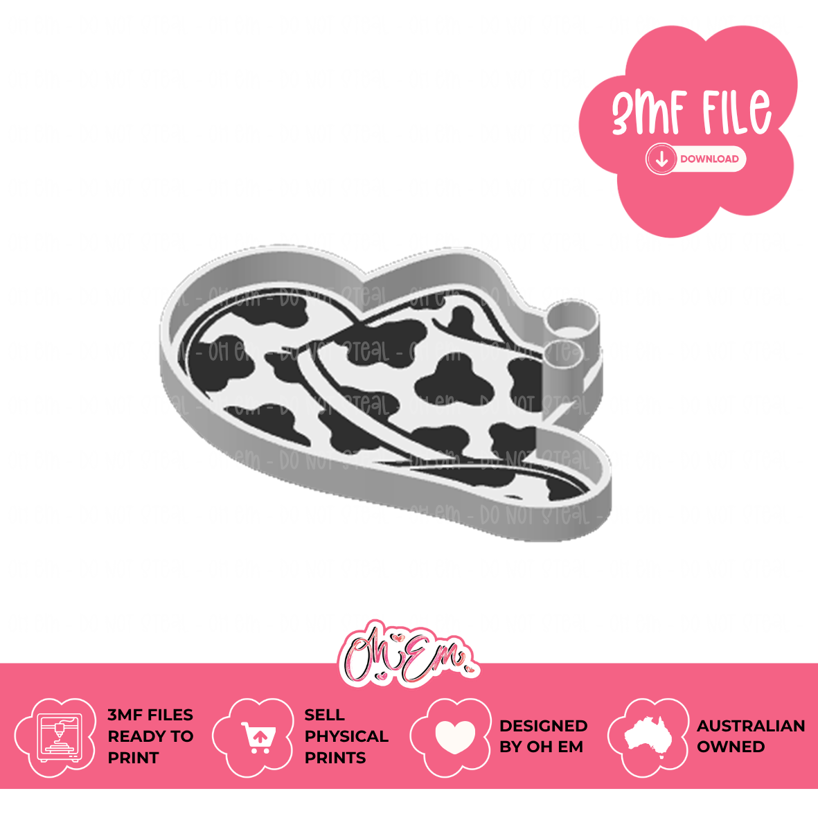 3D Print Files | Cow Print Hat