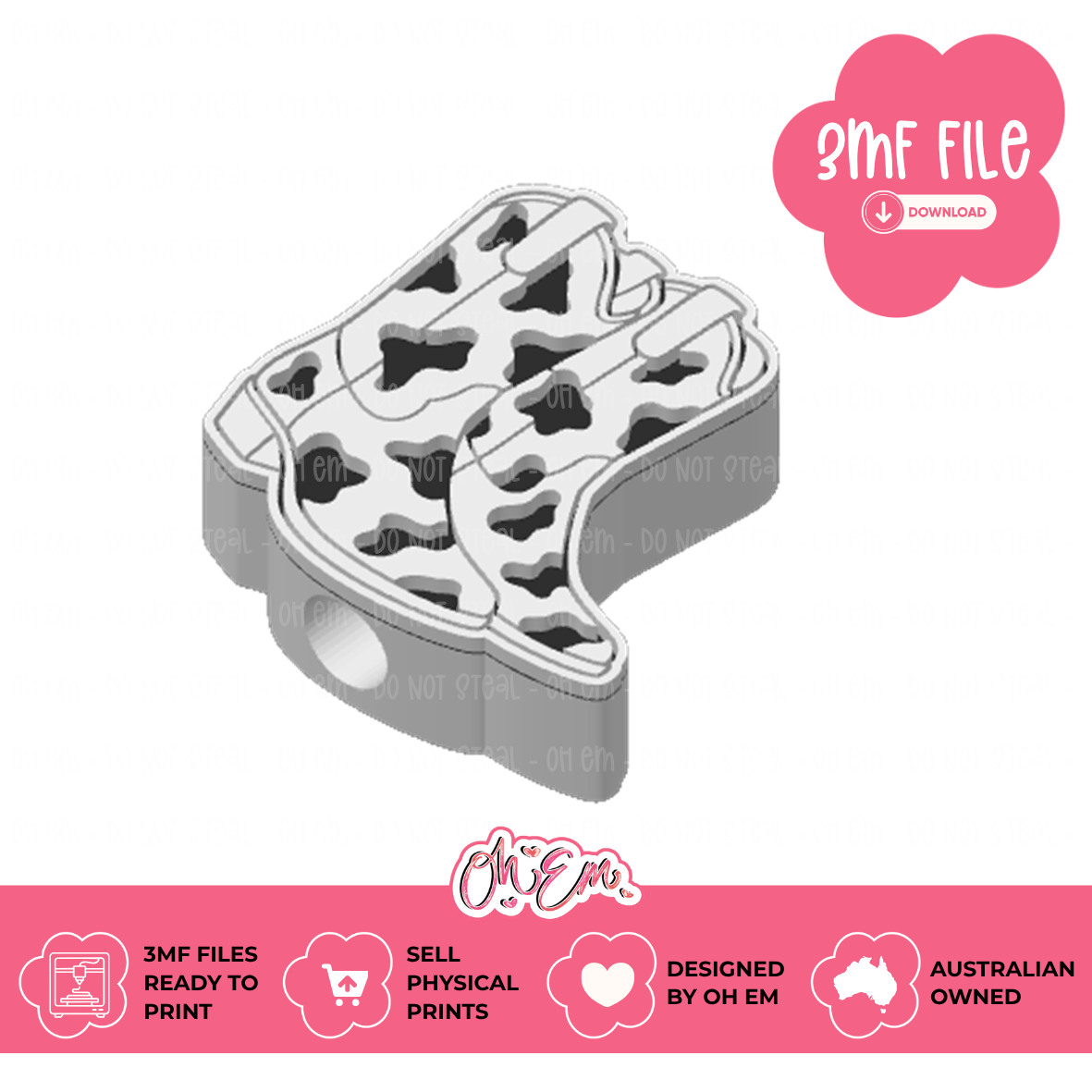 3D Print Files | Cow Print Boots