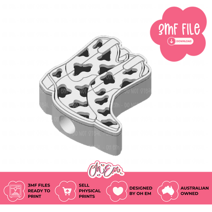 3D Print Files | Cow Print Boots