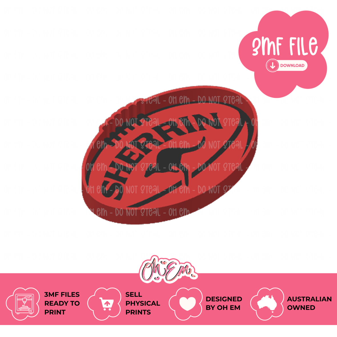 3D Print Files | Aussie Rules Ball
