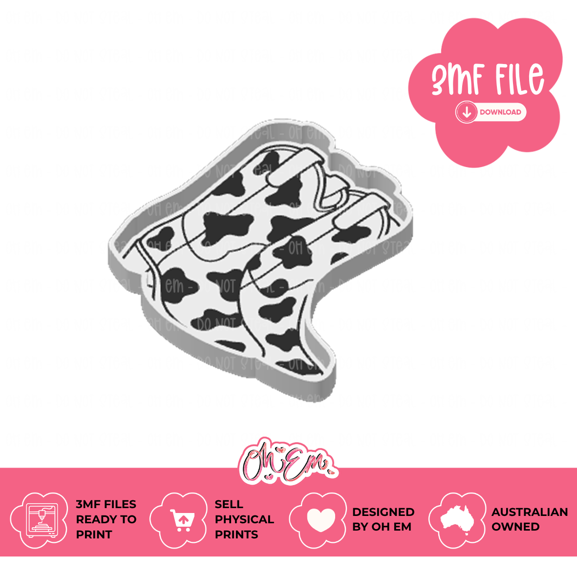 3D Print Files | Cow Print Boots