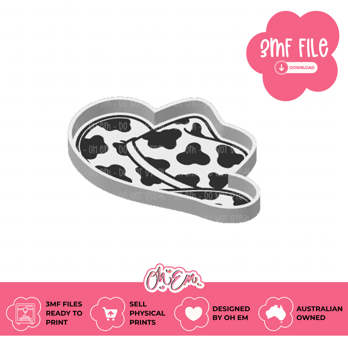 3D Print Files | Cow Print Hat